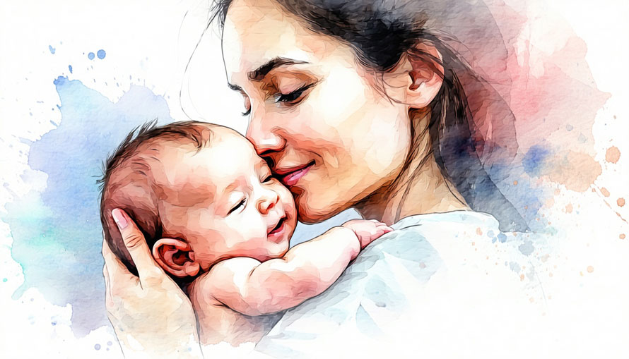 mother holding her baby